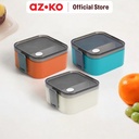 AZKO Ataru 85 ml Kotak Makan Square Lunch Box Food Grade Food Box Dengan Clip Kotak Bekal Makan Bpa Free Wadah Makanan
