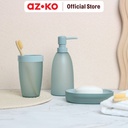 AZKO Stora Tempat Sabun Dan Tempat Sikat Gigi Liquid Soap Container Tabung Tempat Sabun Serbaguna Aksesoris Kamar Mandi Perlengkapan Rumah Tangga - Biru, Dispenser Sabun