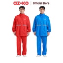 AZKO Otto Klasse Jas Hujan Pvc Dengan Reflector Raincoat Mantel Hujan Pvc Baju Pelindung Ujan Ponco Perlengkapan Berkendara - Merah, XXL