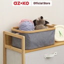 AZKO Stora Kotak Penyimpanan Soft Sleeve Bamboo Storage Box Tempat Alat Tulis Makeup Aksesoris Serbaguna Wadah Penyimpanan Multifungsi Organizer Meja - Abu-abu, 1 Kompartemen