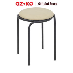 AZKO Soleil Sierra Bangku Metal Padded Pu Multipurpose Stool Bangku Makan Cafe Restoran Tempat Duduk Serbaguna Furinture Interior Rumah - Hitam