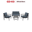 AZKO Soleil Set Kursi & Meja Teras - Abu-Abu Tua Balcony Table Chair Furniture Outdoor Serbaguna Furnitur Rumah Tempat Duduk Kursi Halaman
