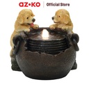 AZKO Arthome 38 cm Dekorasi Taman Polyresin Puppies Hiasan Polyresin Taman Dekorasi Ornament Polyresin Aksesoris Penghias Taman