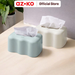 AZKO Stora Tempat Tisu 21.5X15.5X11.3 cm Tissue Box Holder Kotak Tisu Aesthetic Wadah Penyimpanan Tisyu Perlengkapan Rumah Tangga - Biru