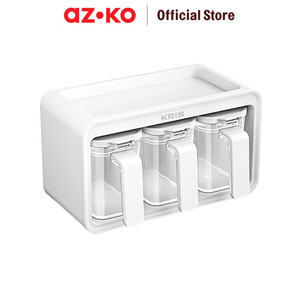 AZKO Kris Set Tempat Bumbu Dapur Set Spice Jar Rack Tempat Penyimpanan Bumbu Perlengkapan Dapur Seasoning Jar Set - 2 Pcs