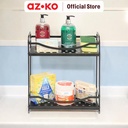 AZKO Stora Rak Kamar Mandi 2 Tingkat Alumunium Organizer Serbaguna Rak Sabun Shampoo Tempat Peralatan Mandi Bathroom Racks - Rak