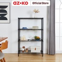 AZKO Stora Rak Besi 4 Tingkat 91X35X138 cm - Hitam Storage Rack Metal Tempat Penyimpanan Serbaguna Rak Barang Organizer Gudang