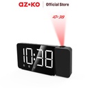 AZKO Arthome Jam Meja Led Proyeksi Em3211 Desk Clock Jam Digital Aesthetic Dekorasi Meja Hiasan Rumah Tempat Komersial - Putih