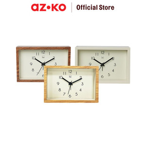 AZKO Arthome Jam Weker Rectangle Hya36 Alarm Clock Waker Clock Jam Alarm Analog Dekorasi Kamar Tidur - Dark Wood