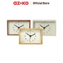AZKO Arthome Jam Weker Rectangle Hya36 Alarm Clock Waker Clock Jam Alarm Analog Dekorasi Kamar Tidur - Dark Wood