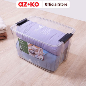 AZKO Stora 38.5x26.8x23.5 Cm Kotak Penyimpanan Dengan Tutup Klip - 6