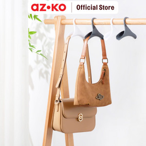 AZKO Stora 11 Cm Set 2 Pcs Hanger Tas Plastik Pp - Putih - Abu-abu