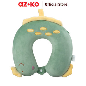 AZKO Passport Bantal Leher Anak Neck Cushion Travel Bantal Mobil U-Neck Car Pillow Sandaran Leher - Biru