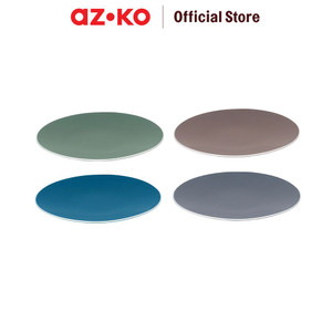 AZKO Delicia 26 cm Matte Piring Makan Dinner Plate Wadah Hidangan Food Grade Piring Keramik Serbaguna Peralatan Makan Perlengkapan Dapur - Abu-abu