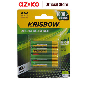 AZKO Krisbow Set Baterai Rechargeable Batre Isi Ulang Peralatan Elektronik Battery Rechargeable - 600 mAh