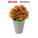 AZKO Arthome 19 cm Tanaman Artifisial Grass Gardenia Dengan Pot - Merah Tumbuhan Tanaman Buatan Dekorasi Plant Sintetis Pajangan Rumah Serbaguna Hiasan Properti Foto