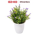 AZKO Arthome 22 cm Tanaman Artifisial Grass Star Dengan Pot - Ungu Tumbuhan Tanaman Buatan Dekorasi Plant Sintetis Pajangan Rumah Serbaguna Hiasan Properti Foto