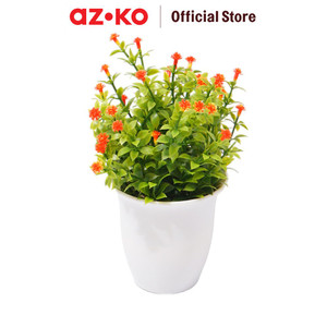 AZKO Arthome 22 cm Tanaman Artifisial Grass Star Dengan Pot - Oranye Tumbuhan Tanaman Buatan Dekorasi Plant Sintetis Pajangan Rumah Serbaguna Hiasan Properti Foto