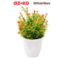 AZKO Arthome 22 cm Tanaman Artifisial Grass Star Dengan Pot - Oranye Tumbuhan Tanaman Buatan Dekorasi Plant Sintetis Pajangan Rumah Serbaguna Hiasan Properti Foto