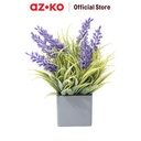 AZKO Arthome 20 cm Tanaman Artifisial Grass Lavender Dengan Pot - Ungu Lilac Tumbuhan Tanaman Buatan Dekorasi Plant Sintetis Pajangan Rumah Serbaguna Hiasan Properti Foto