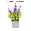 AZKO Arthome 20 cm Tanaman Artifisial Grass Lavender Dengan Pot - Biru Tumbuhan Tanaman Buatan Dekorasi Plant Sintetis Pajangan Rumah Serbaguna Hiasan Properti Foto
