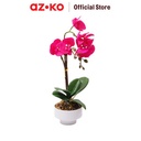 AZKO Arthome Tanaman Artifisial Orchid R Dengan Pot - Ungu Tumbuhan Tanaman Buatan Dekorasi Plant Sintetis Pajangan Rumah Serbaguna Hiasan Properti Foto