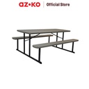 AZKO New Storm 182 cm Set Bangku & Meja Taman - Cokelat Bangku Dan Meja Taman Garden Desk And Chair Picnic Table Benches Set Outdoor Furniture Furnitur Halaman
