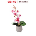 AZKO Arthome Tanaman Artifisial Orchid Dengan Pot - Pink Sakura Tumbuhan Tanaman Buatan Dekorasi Plant Sintetis Pajangan Rumah Serbaguna Hiasan Properti Foto