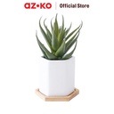 AZKO Arthome 17 cm Tanaman Artifisial Aloe Dengan Pot Keramik - Hijau Tumbuhan Tanaman Buatan Dekorasi Plant Sintetis Pajangan Rumah Serbaguna Hiasan Properti Foto