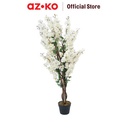 AZKO Arthome 120 cm Pohon Bunga Artifisial Wintersweet Dengan Pot - Putih Tumbuhan Tanaman Buatan Dekorasi Plant Sintetis Pajangan Rumah Serbaguna Hiasan Properti Foto