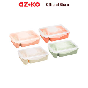AZKO Kris Kotak Makan Dengan Soup Pot Lunch Box Food Grade Food Box Dengan Clip Kotak Bekal Makan Bpa Free Wadah Makanan - Hijau