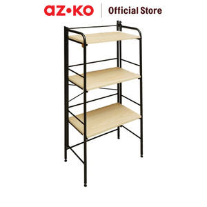 AZKO Masterspace Rak Penyimpanan Lipat Motif Kayu Organizer Serbaguna Tempat Simpan Barang Multifungsi Rak Storage Perlengkapan Rumah Tangga - Cokelat Muda