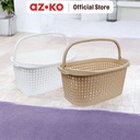 AZKO Stora 6X38.5X27 cm Keranjang Laundry Woven Dengan Handle Tempat Baju Pakaian Kotor Wadah Cucian Laundry Basket Perlengkapan Rumah Tangga - Krem