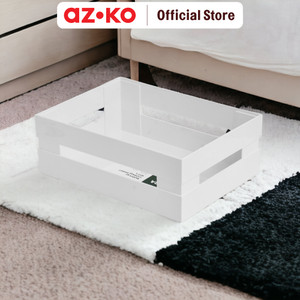 AZKO Stora Keranjang Penyimpanan Modular Handle Storage Basket Kotak Penyimpanan Serbaguna Bin Organizer Tempat Simpan Barang - Cokelat, M