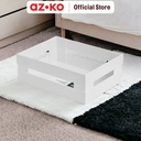 AZKO Stora Keranjang Penyimpanan Modular Handle Storage Basket Kotak Penyimpanan Serbaguna Bin Organizer Tempat Simpan Barang - Cokelat, M