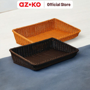 AZKO Stora Keranjang Parcel Plastik High Storage Basket Kotak Penyimpanan Serbaguna Bin Organizer Tempat Simpan Barang - Cokelat