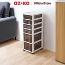 AZKO Stora Rak Troli Putih Tempat Penyimpanan Multifungsi Dengan Roda Storage Trolley Wheels Rack Perlengkapan Rumah Tangga - 6 Tingkat
