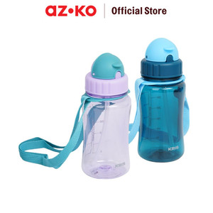 AZKO Kris Botol Minum Anak Flipstraw Dengan Tali Water Drinking Bottle Tempat Minum Anak-Anak Bpa Free Perlengkapan Minum Kids Tumbler - Ungu