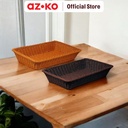 AZKO Stora 55X35X1 cm Keranjang Parcel Plastik Storage Basket Kotak Penyimpanan Serbaguna Bin Organizer Tempat Simpan Barang - Cokelat