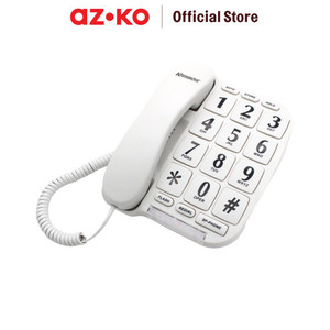 AZKO Krisbow Telepon Analog Big Button Telephone Telpon Rumah Alat Komunikasi Elektronik Tangga Hotel Restoran - Hitam