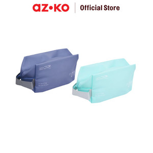AZKO Passport Tas Organizer Toiletry Square Organizer Bag Set Perlengkapan Traveling Tas Serbaguna Toiletries Pouch - Biru Muda