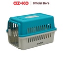 AZKO Paws N Tail Kandang Hewan Portable Single Door Dog Cat Carrier Pet Carrier Pet Cargo Kucing Anjing Perlengkapan Hewan Peliharaan - Biru