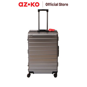 AZKO Luggo Vulcan Koper Aluminium Tsa Lock Hardcase Luggage Koper Bagasi Dengan Tsa Tas Jalan-Jalan Travel Bag Tas Roda - Hitam, 26 inci