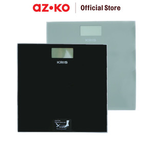 AZKO Kris 3.2X3.2X2.2 cm Timbangan Badan Digital Personal Body Weight Scale Alat Pengukur Berat Badan Penghitung Berat Tubuh - Abu-abu