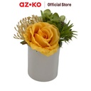 AZKO Arthome 9.5 cm Bunga Artifisial Mix Tumbuhan Buatan Bunga Hias Cantik Sintetis Tanaman Artificial Dekorasi Flower Pajangan Rumah Serbaguna Hiasan Properti Foto - Kuning