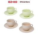 AZKO Delicia Set Farbe Cangkir & Saucer Cup Kopi Dengan Piring Kecil Wadah Minuman Food Grade Drinkware Peralatan Minum - Hijau