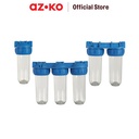 AZKO Fosa Triple Housing Filter Air - Biru/Clear Water Filter Filter Air Kran Wastafel Kamar Mandi Penyaring Air Peralatan Rumah Tangga - Triple Filter