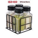 AZKO Kris 75 ml Set 4 Pcs Azov Tempat Bumbu Dapur Spice Jar Tempat Penyimpanan Bumbu Perlengkapan Dapur Seasoning Jar