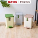 AZKO Stora Tempat Sampah Pedal Soft Close Tong Sampah Pedal Wadah Pembuangan Alat Kebersihan Indoor Trash Bin - Krem