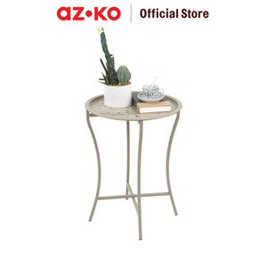 AZKO Soleil Luna Meja Sisi Tray End Table Meja Kecil Aesthetic Meja Samping Serbaguna Small Table - Cokelat
